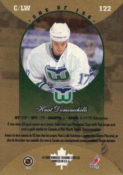 1996-97 Donruss Canadian Ice - Canadian Gold Press Proofs #122 Hnat Domenichelli Back