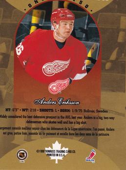 1996-97 Donruss Canadian Ice - Canadian Gold Press Proofs #145 Anders Eriksson Back