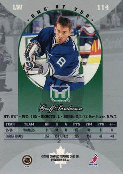 1996-97 Donruss Canadian Ice - Canadian Red Press Proofs #114 Geoff Sanderson Back