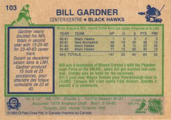 1983-84 O-Pee-Chee #103 Bill Gardner Back