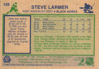 1983-84 O-Pee-Chee #105 Steve Larmer Back