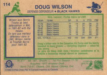 1983-84 O-Pee-Chee #114 Doug Wilson Back