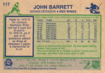 1983-84 O-Pee-Chee #117 John Barrett Back