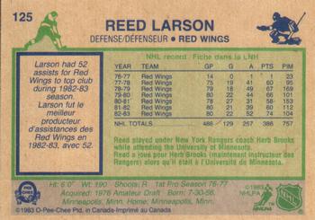 1983-84 O-Pee-Chee #125 Reed Larson Back
