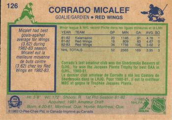 1983-84 O-Pee-Chee #126 Corrado Micalef Back