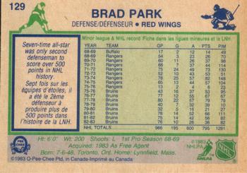 1983-84 O-Pee-Chee #129 Brad Park Back