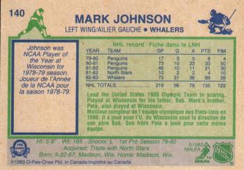 1983-84 O-Pee-Chee #140 Mark Johnson Back