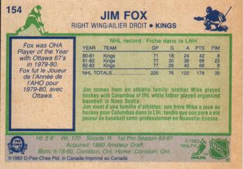 1983-84 O-Pee-Chee #154 Jim Fox Back