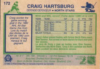 1983-84 O-Pee-Chee #172 Craig Hartsburg Back