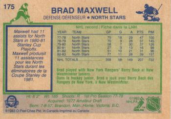 1983-84 O-Pee-Chee #175 Brad Maxwell Back
