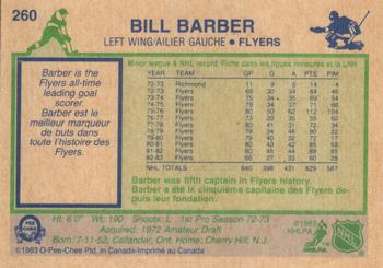 1983-84 O-Pee-Chee #260 Bill Barber Back