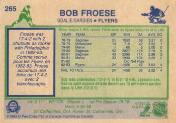 1983-84 O-Pee-Chee #265 Bob Froese Back