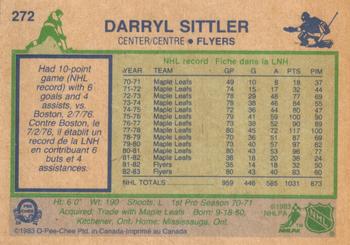 1983-84 O-Pee-Chee #272 Darryl Sittler Back