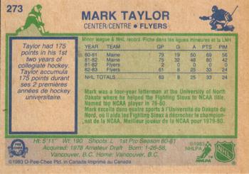 1983-84 O-Pee-Chee #273 Mark Taylor Back