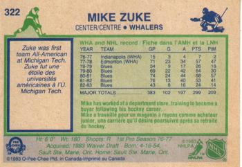 1983-84 O-Pee-Chee #322 Mike Zuke Back