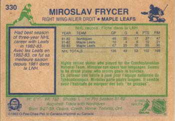 1983-84 O-Pee-Chee #330 Miroslav Frycer Back