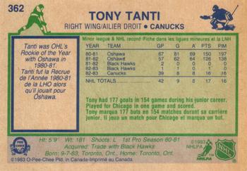 1983-84 O-Pee-Chee #362 Tony Tanti Back