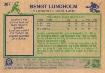 1983-84 O-Pee-Chee #387 Bengt Lundholm Back