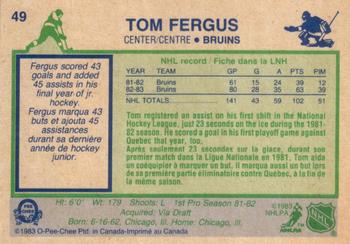 1983-84 O-Pee-Chee #49 Tom Fergus Back