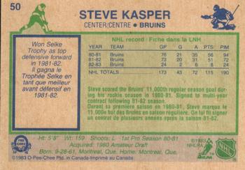 1983-84 O-Pee-Chee #50 Steve Kasper Back