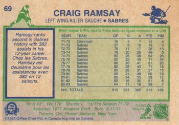 1983-84 O-Pee-Chee #69 Craig Ramsay Back