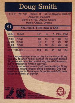 1984-85 O-Pee-Chee #91 Doug Smith Back