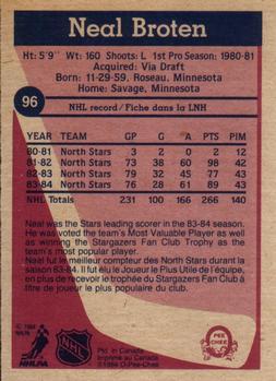 1984-85 O-Pee-Chee #96 Neal Broten Back