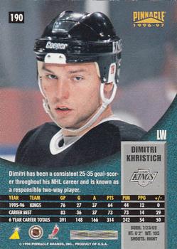 1996-97 Pinnacle - Premium Stock #190 Dimitri Khristich Back