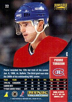 1996-97 Pinnacle - Rink Collection #22 Pierre Turgeon Back