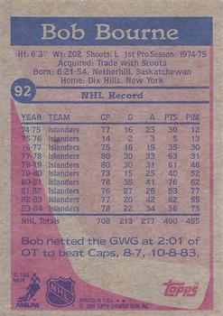 1984-85 Topps #92 Bob Bourne Back