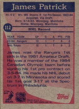1984-85 Topps #112 James Patrick Back