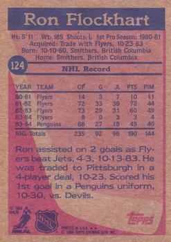 1984-85 Topps #124 Ron Flockhart Back