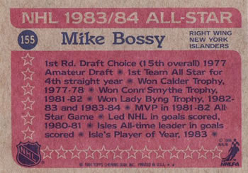 1984-85 Topps #155 Mike Bossy Back