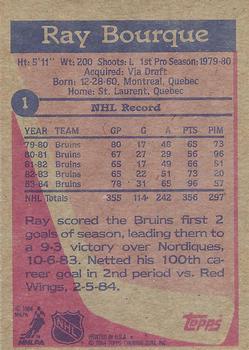 1984-85 Topps #1 Ray Bourque Back