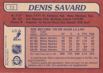 1985-86 O-Pee-Chee #73 Denis Savard Back