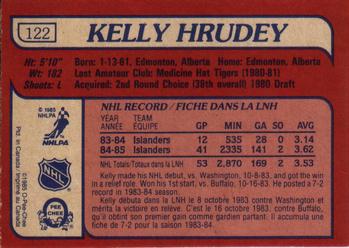 1985-86 O-Pee-Chee #122 Kelly Hrudey Back