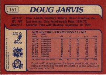 1985-86 O-Pee-Chee #151 Doug Jarvis Back