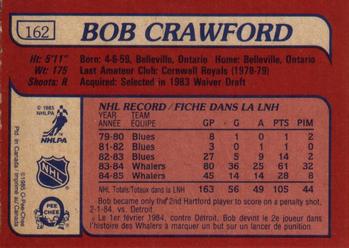 1985-86 O-Pee-Chee #162 Bob Crawford Back