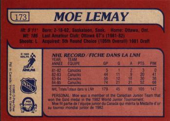 1985-86 O-Pee-Chee #173 Moe Lemay Back