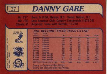 1985-86 O-Pee-Chee #37 Danny Gare Back