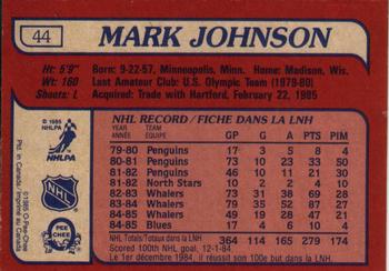 1985-86 O-Pee-Chee #44 Mark Johnson Back