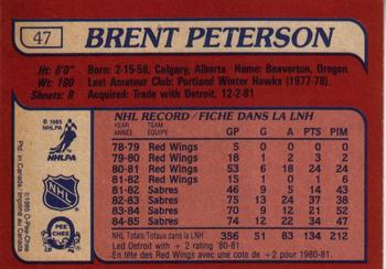 1985-86 O-Pee-Chee #47 Brent Peterson Back