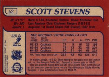 1985-86 O-Pee-Chee #62 Scott Stevens Back
