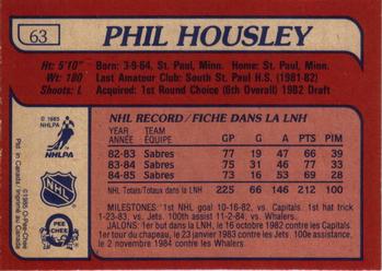 1985-86 O-Pee-Chee #63 Phil Housley Back