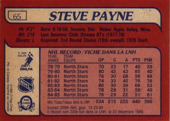 1985-86 O-Pee-Chee #65 Steve Payne Back