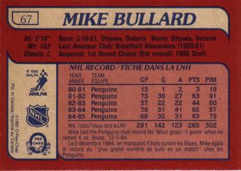 1985-86 O-Pee-Chee #67 Mike Bullard Back