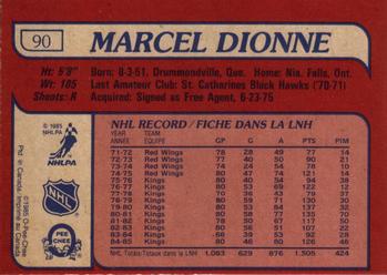 1985-86 O-Pee-Chee #90 Marcel Dionne Back