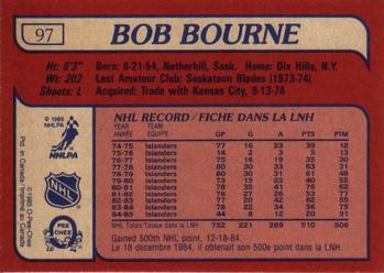1985-86 O-Pee-Chee #97 Bob Bourne Back