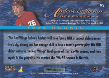 1996-97 Select Certified - Red #92 Anders Eriksson Back