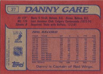 1985-86 Topps #37 Danny Gare Back